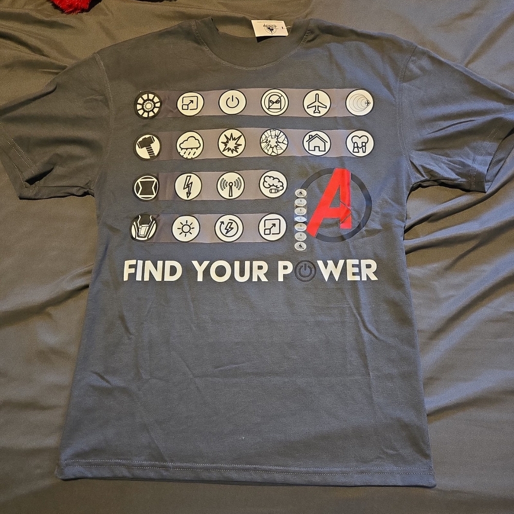 Marvel Avengers Gray T-Shirt with Red Logo - Small